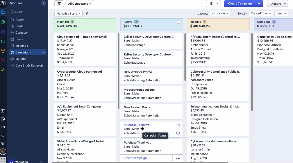 CRM Dashboard